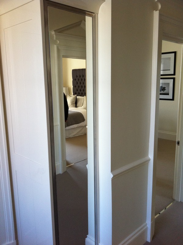 Full-length wardrobe mirror fitted in Fulham home